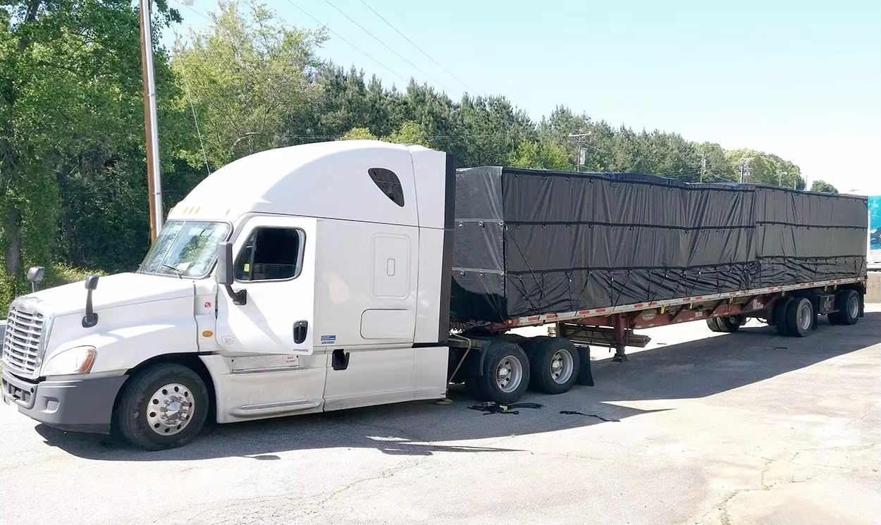 Super Tarps D-Ring Truck Cover Tarp – 18oz Heavy Duty Vinyl Flatbed Tarp (24' × 28')