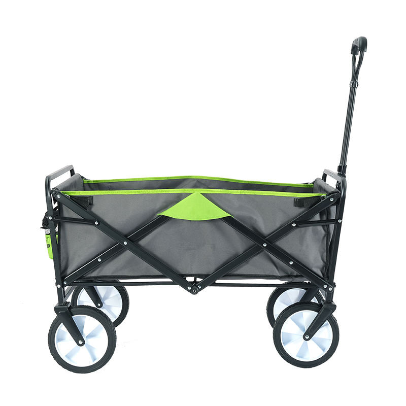 Super Tarps Folding Trolley Wagon – Heavy Duty Collapsible Cart with Wheels & Adjustable Handle