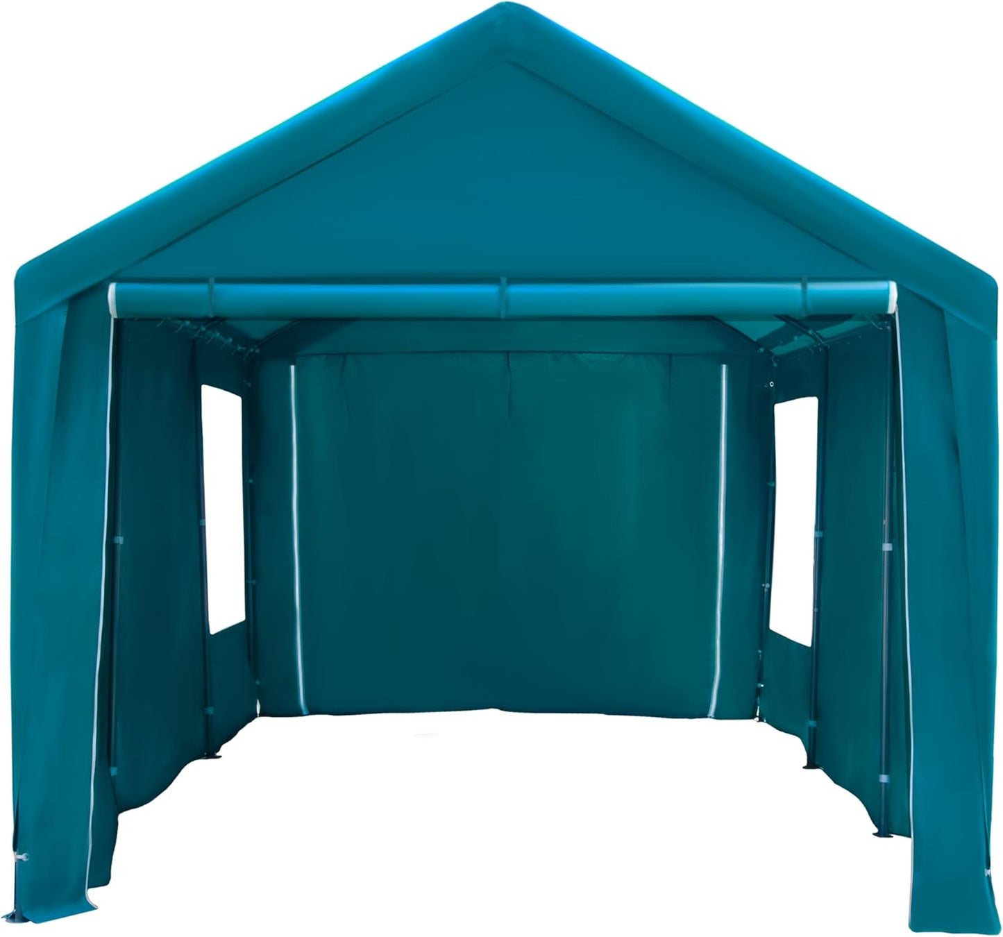 Carport Canopy 10x20 FT Heavy Duty Car Tent with Removable Sidewalls & Doors, Portable Car Port Garage Shelter for Boat, Party, Outdoor Camping Tent, UV Resistant (Blue Green, 10x20ft)