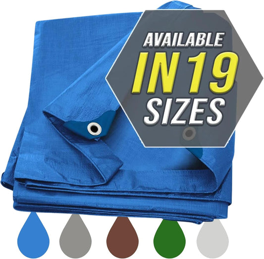 Better Blue Poly Tarp 50' x 100' - Multipurpose Protective Cover - Lightweight, Durable, Waterproof, Weather Proof - 5 Mil Thick Polyethylene