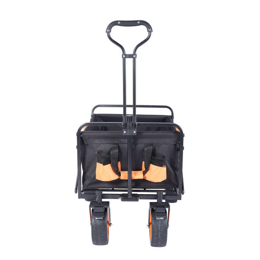 Super Tarps Folding Trolley Wagon – Heavy Duty Collapsible Cart with Wheels & Adjustable Handle
