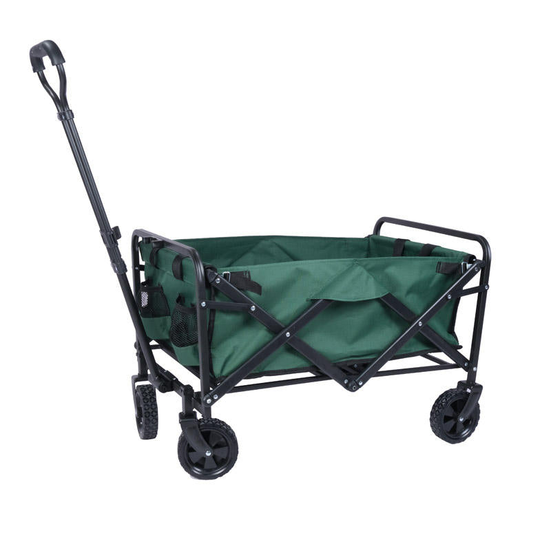 Super Tarps Folding Trolley Wagon – Heavy Duty Collapsible Cart with Wheels & Adjustable Handle