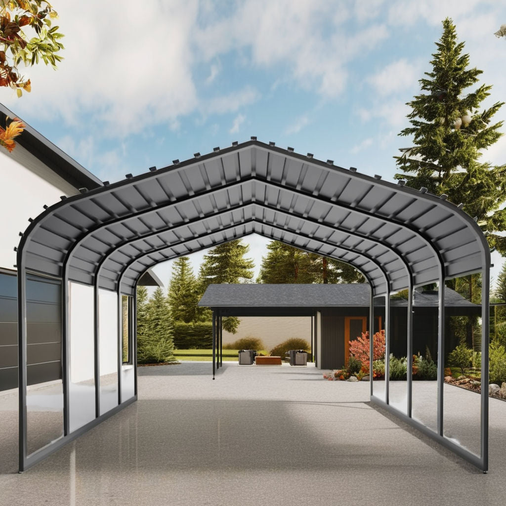 Super Tarps Heavy Duty Carport Shelter – All-Weather Steel Vehicle & Equipment Cover